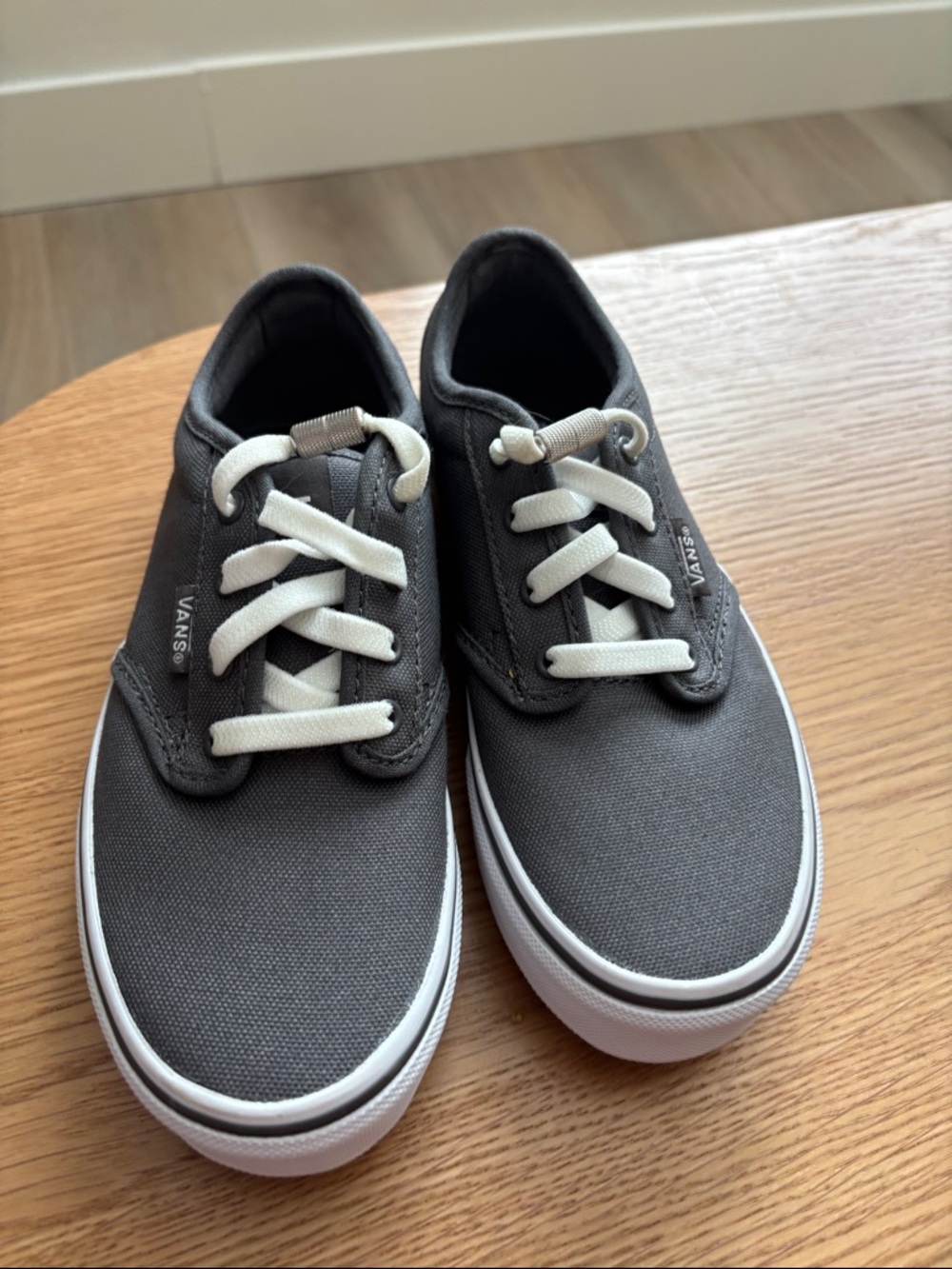 Vans Little Kids Boys Girls Shoes Atwood Pewter Gray Sneakers size 2 Youth
